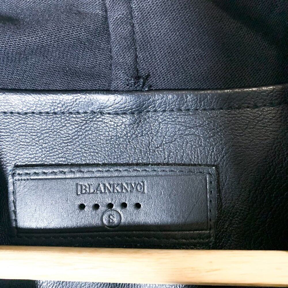 BlankNYC Private Practice Faux Leather Front Draped Moto Jacket Black Small - Picture 12 of 14